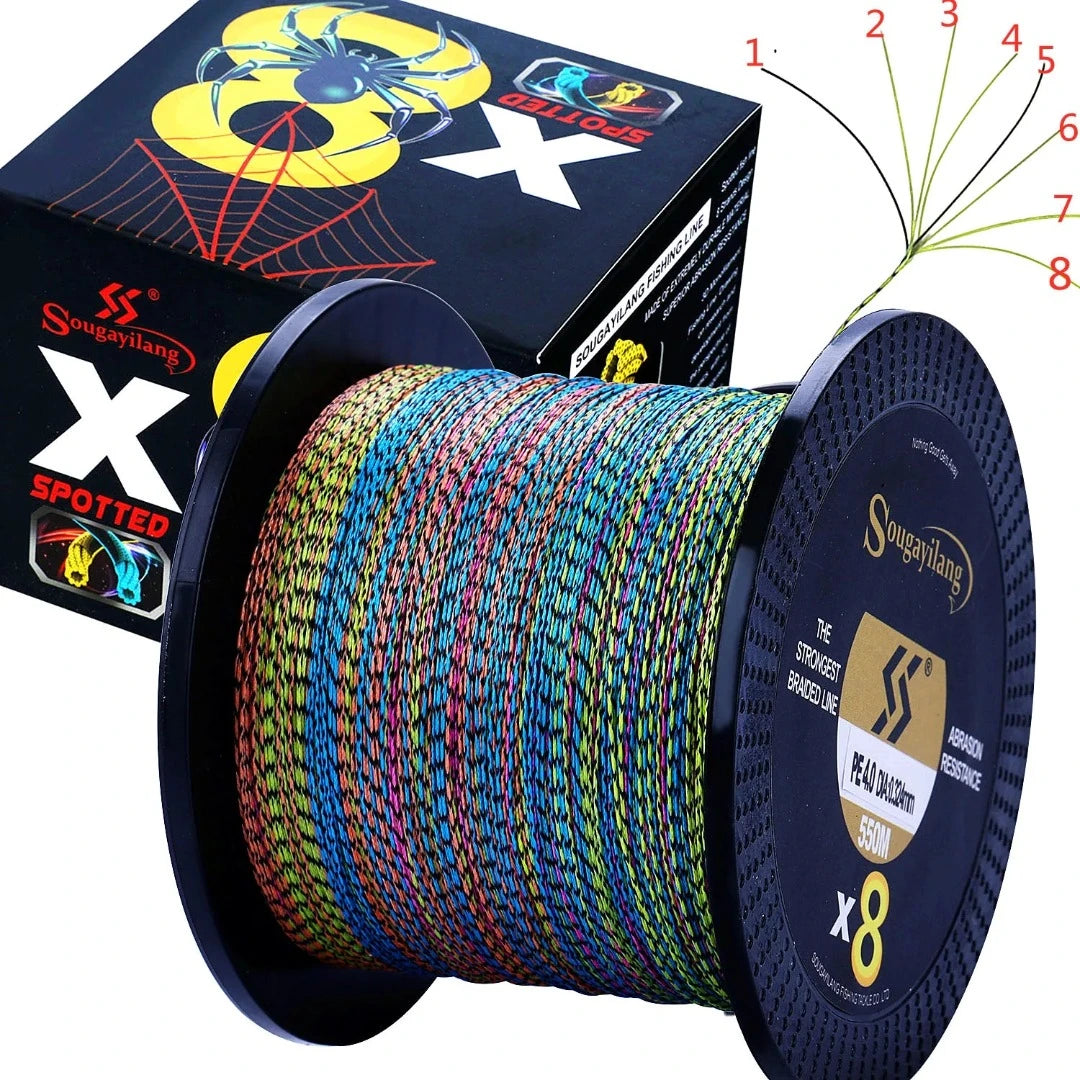 Fil de Pêche Tressé 8 Brins Multifilament 550M