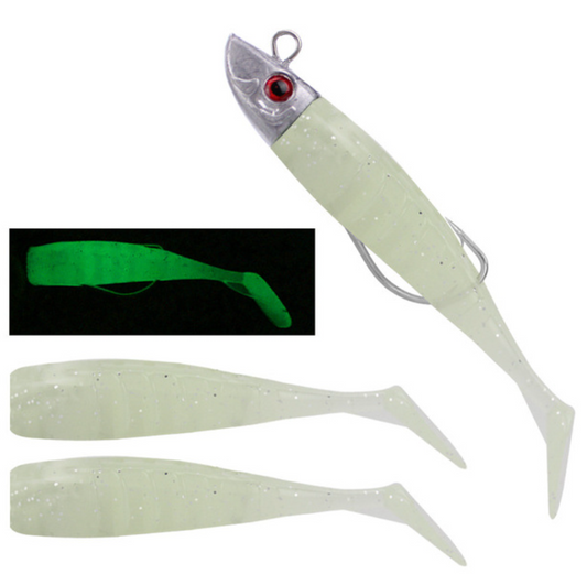 Leurre souple fluorescent pêche aux leurres + 2 leurres de remplacement