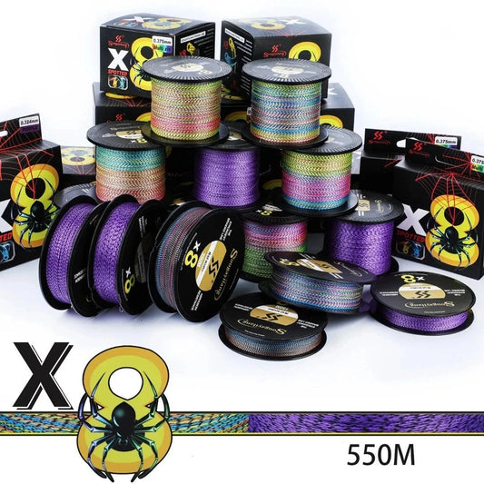 Fil de Pêche Tressé 8 Brins Multifilament 550M
