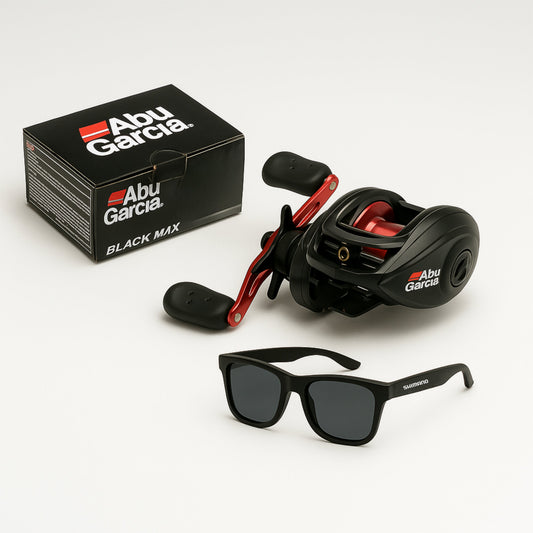 Abu Garcia Black MAX3 Molen met Anti-Klit Systeem + GRATIS Shimano Zonnebril als Cadeau